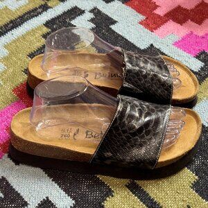 Betula licensed by Birkenstock Platform Slide Sandals, EU 40, Black Reptile